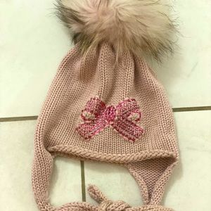 CATYA toddler winter hat with fur Pom